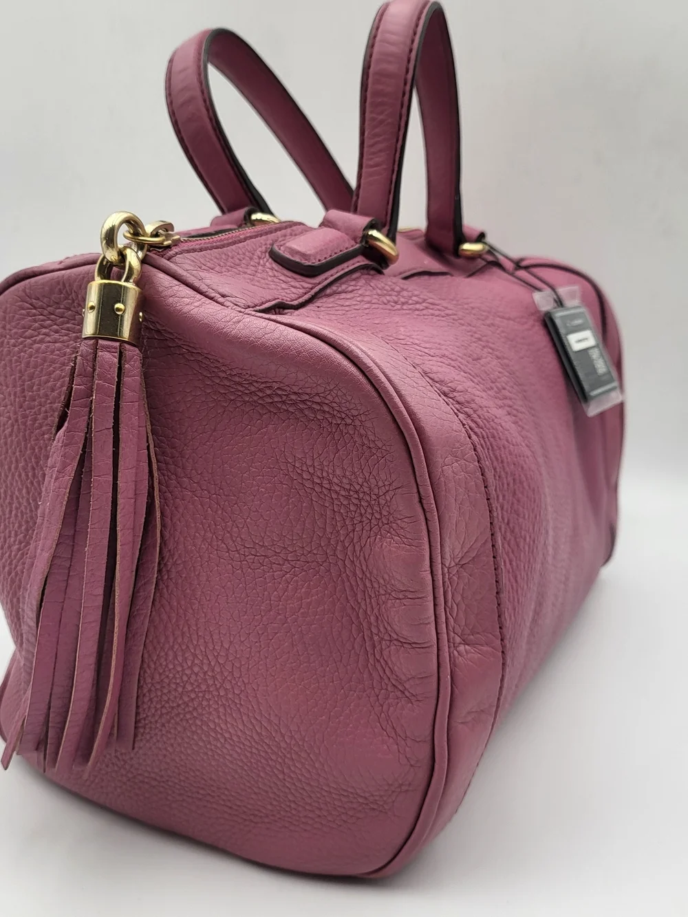 Gucci Soho Interlocking GG Boston 30 Pebbled Calfskin Satchel..Auth, w/COA.